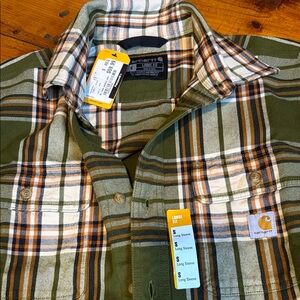 Carhartt Green Plaid Button-Up Shirt